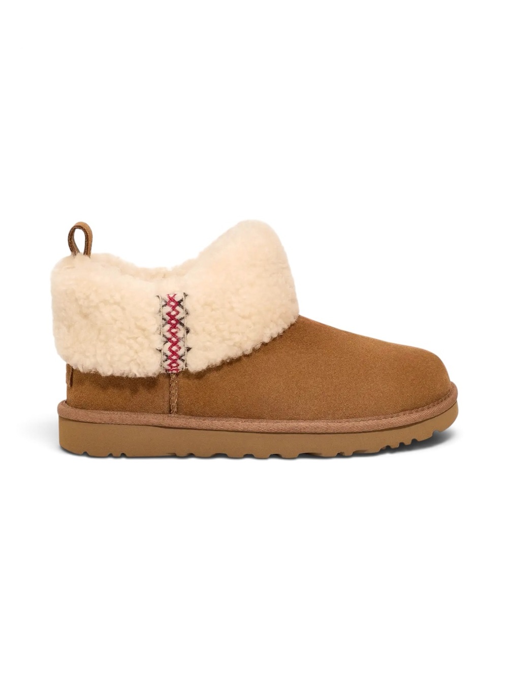 UGG Ultra Mini Sheepskin Comfort Braid Boots Chestnut Size 7
